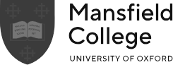 Mansfield College logo with a black cress to the left
